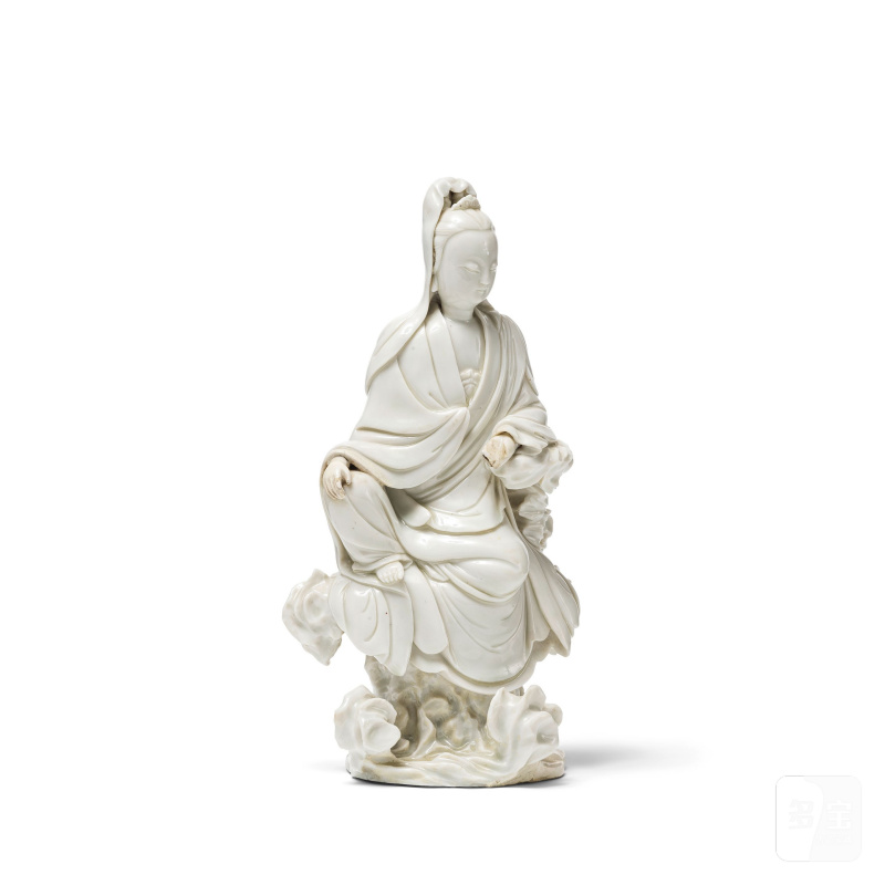 清 十八世紀 白釉觀音像 | STATUETTE DE GUANYIN EN PORCELAINE BLANC DE CHINE - 图8